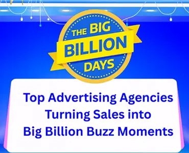 AdCrest full-stack advertising agency orchestrating an Indian festive sale campaign across TV, digital, and outdoor—turning sales into Big Billion Buzz moments
