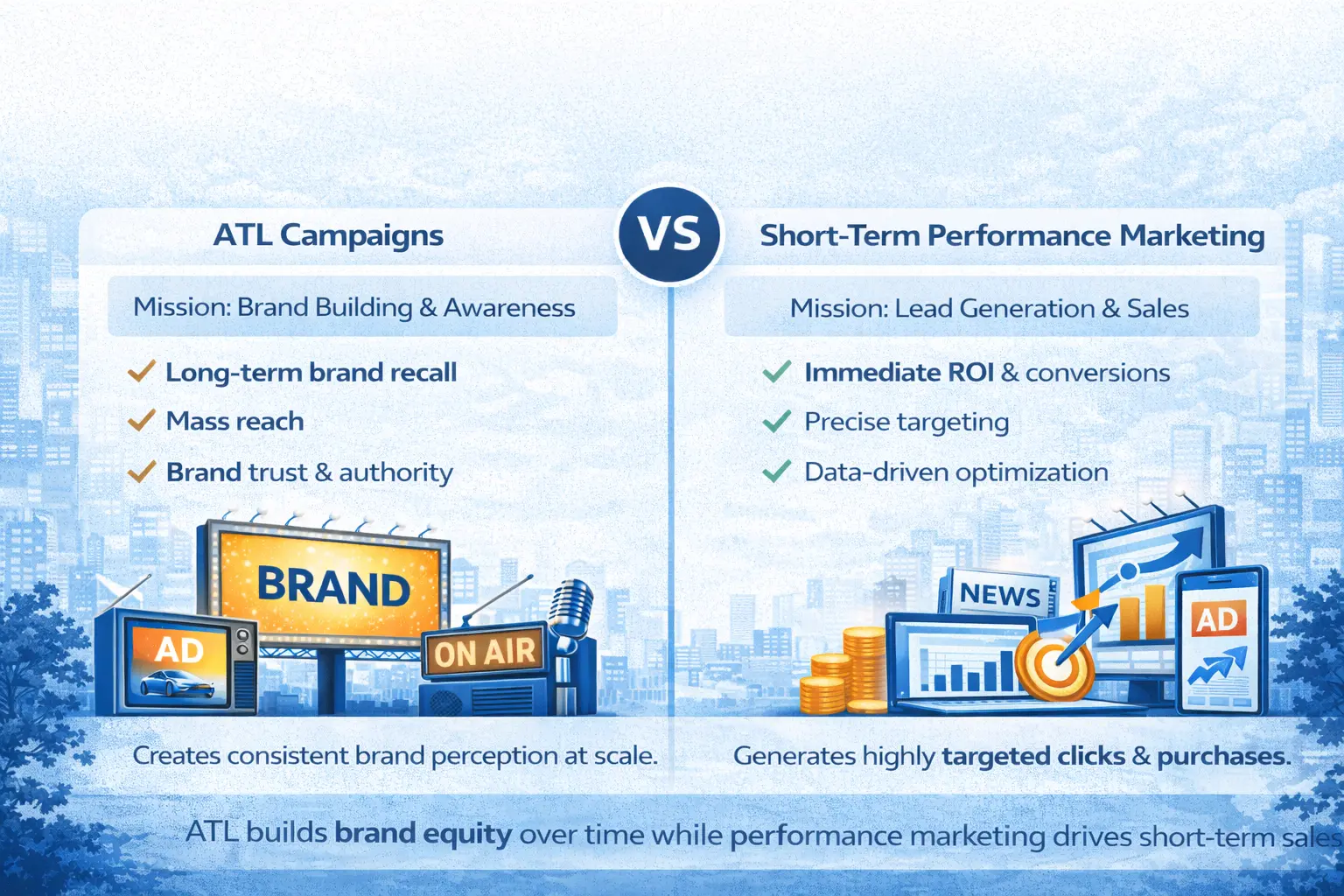 ATL Campaigns vs Short-Term Performance Marketing